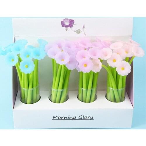 24Pc Fancy Cute Pens Daffodil Flower Funny Kawaii Rollerball Ballpoint Stationery School Stuff Thing Christmas Wedding Kids Gift