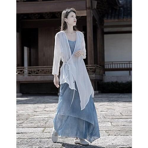 Women Summer Tencel Lace Up Irregular Length Jackets Outerwear Ladies Sunscreen Coat Female 2021 Tops Thin Coat