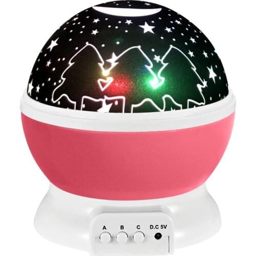 Starry projection lamp spherical rotation led romantic Christmas stars decorated atmosphere starry lights moon indoor projector