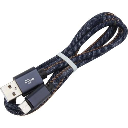 1M Denim Type C Micro USB Cable Mobile Phone Charging Data Cables for iPhone Xiaomi Huawei Samsung Charger Type-C Wire