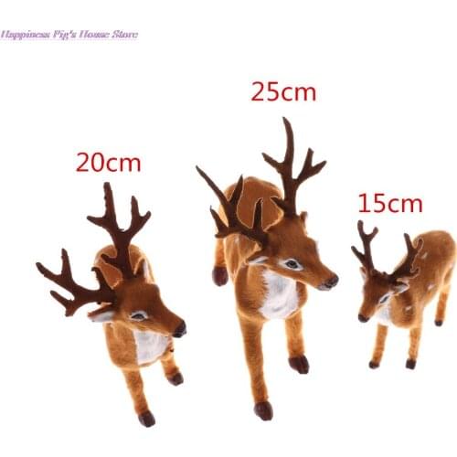 1pcs Hot Sale Simulation Christmas Deer Christmas Elk Plush Reindeer Christmas Decoration Fairy Garden Miniatures Props
