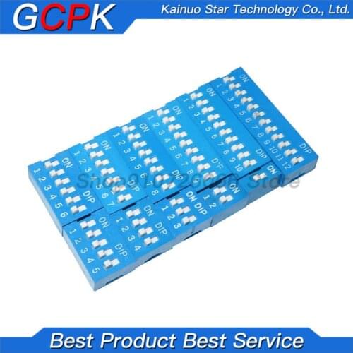 10PCS Slide Type Switch Module 1 2 3 4 5 6 7 8 9 10 PIN 2.54mm Position Way DIP Pitch Toggle Switch Blue Snap Switch Dial Switch