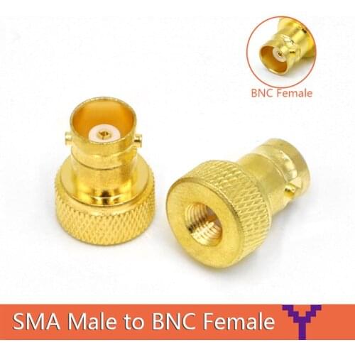100PCS RF Coaxial Adapter SMA Male to BNC Female RF Connectors Gold Plated