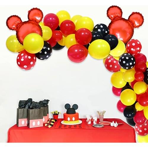 108pc/lot Disney Mickey Mouse Birthday Party Decorations Baby Shower Party Decor Kids Toys Ballon Party Supplies Set