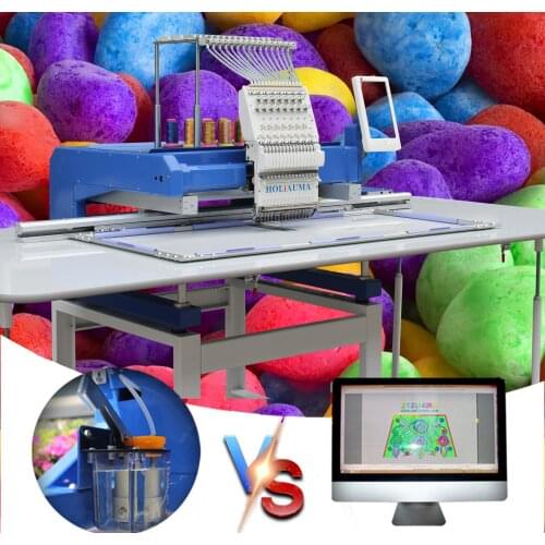 3 years warranty HOLiAUMA brand home use 1 head 15 needle large high speed flat/t-shirt computerized embroidery machine price