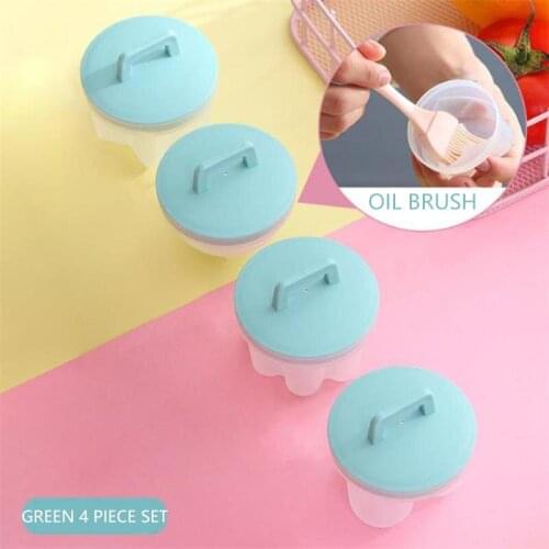 4Pcs/Set Kitchen Household Egg Cooker Plastic Egg Cooker Cute Pudding Smoothie Making Mould Form Maker With Lid Brush Pancake