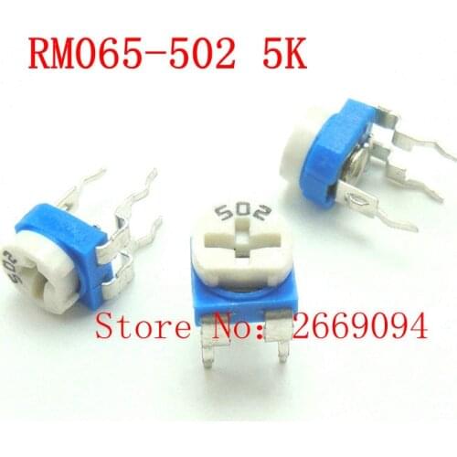 50PCS RM065 RM-065 5K ohm 502 RM065-502 Trimpot Trimmer Potentiometer variable resistor free shipping