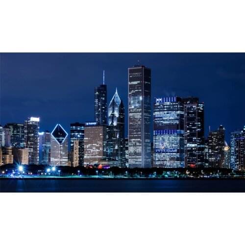 Full Square Drill 5D DIY Diamond Painting "Chicago skyscrapers city" Embroidery Cross Stitch Mosaic Home Decor Gift H103