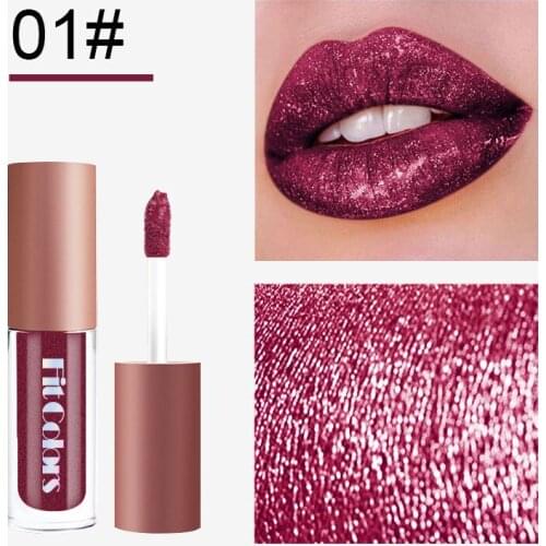 Diamond Lip GLoss Matte Waterproof Glitter Metallic Non-stick Cup Lipstick Diamond Polarized Mermaid Colour Lip Glaze Makeup