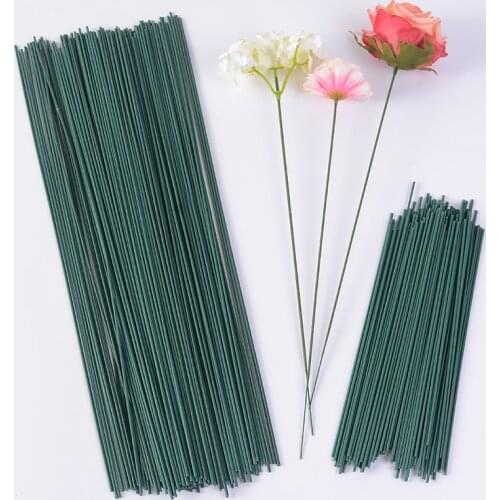 25/20/30/40cm Long Soap Flower Stem Artificial Flower Iron Wire Stem DIY Stub Accessory Green Floral Tape Rose Stems Craft Deco