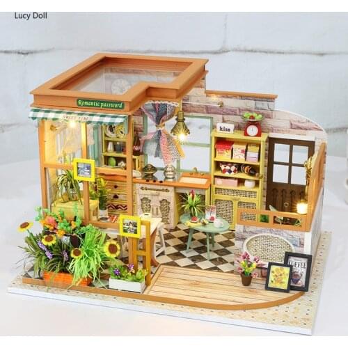 Diy Dollhouse Wooden Doll House Furniture Miniature Dollhouse Puzzle Assemble Kit 3d Miniaturas Dollhouse Toys For Children Gift