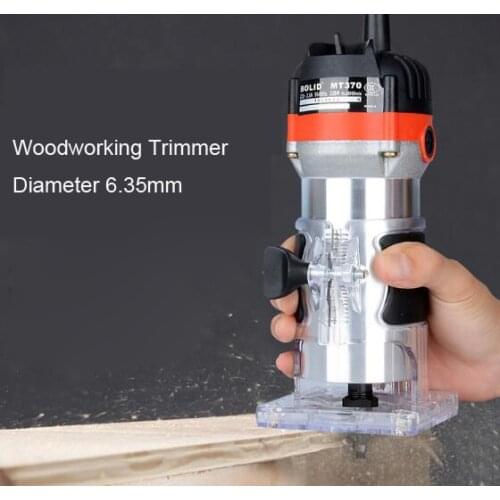 New 220V 35000RPM 530W Electric Hand Trimmer Wood Edge 1/4'' Wood Router Trimmer Router Tools for Woodworking Drilling Tools