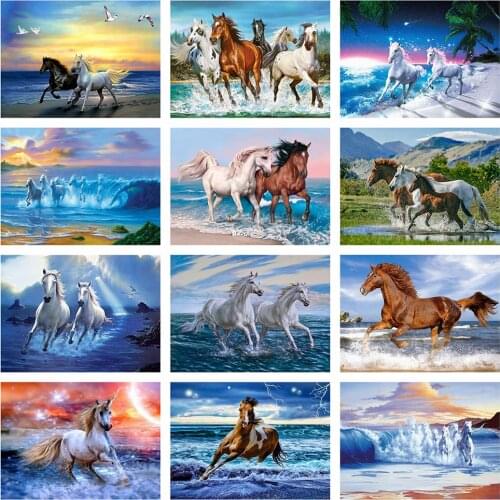 Evershine Diamond Painting Horse 5D DIY Full Square Diamond Embroidery Full Set Cross Stitch Animals Home Decoration