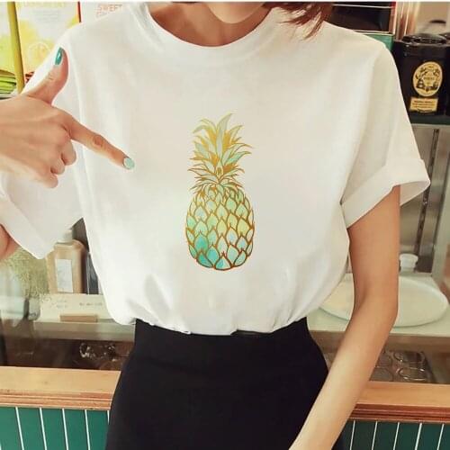 Lovely Pineapple Printed Women T Shirt Carolina Blue Gildan Comfy Pinted Tumblr Mujer Tshirt Women Exquisite New Clothing