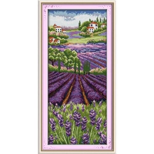 Lavender Champaign Scenic Needlework, Cross stitch,Sets Embroidery kits,Precise Printed Patterns Cross-Stitching,DIY Handmade