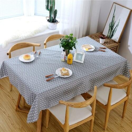 Linen Tablecloth Cotton Flax Rectangular Waterproof Oilproof Dining Table Cover Tea Table Cloth Home Kitchen Table Decor D30