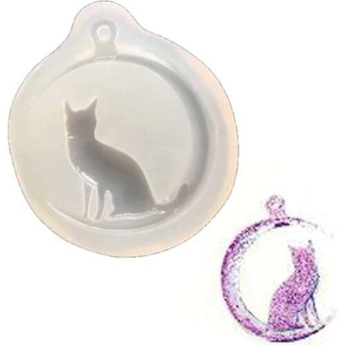 Moon Cat Comb Silicone Earring Charms Necklace Pendant Mold Jewelry Making Resin Mould Epoxy Casting Tool 3D