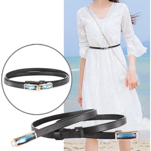 Trendy Skinny Belt for Women Dress Blouse Cowhide Strap 2019 New Adjustable Genuine Leather Women Belt Designer Female Belts