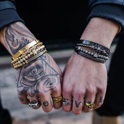 Bangle Men Bracelet crown charms Macrame beads Bracelets Braiding Man Luxury Jewelry for women bracelet