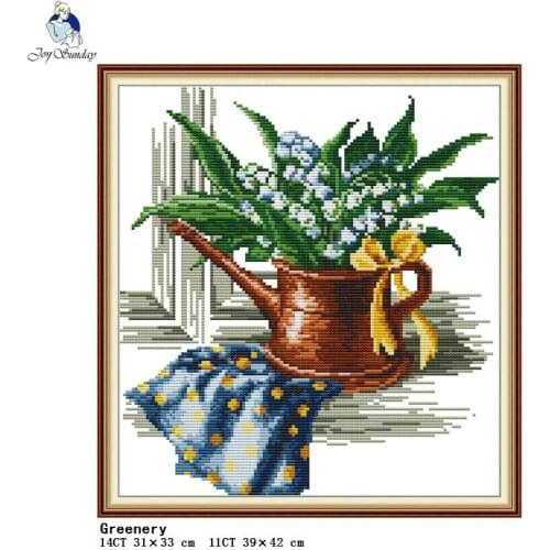 Greenery count cross stitch kit DMC 14CT white 11CT printed embroidery kit DIY handmade needle and thread home decoration crafts