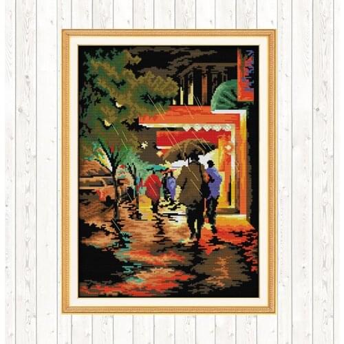 Stamped Cross Stitch Kits DIY Needlework Sets for Embroidery Kit Landscape Painting DMC Threads Counted 14ct 11ct Printed Canvas
