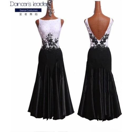 The new modern dance skirt ballroom dance performance clothing performance clothing competition clothing black and white classic