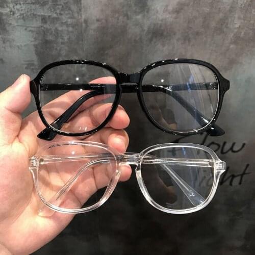 Transparent Frame Reading Glasses Women Myopia Glasses Anti-blue Light Flat Mirror Ultra Light Round Face Thin Literary Glasses