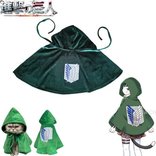 Anime Attack on Titan Cosplay Costume Survey Corps Cloak Cape for Pet Dog Cat Photography Props Pet Supplies Shingeki No Kyojin