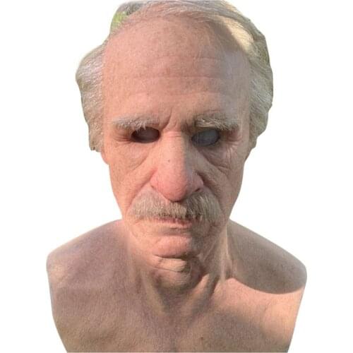 Halloween Realistic Old Man Mask Funny Cosplay Prop Masks Supersoft Another me Adult Mask Face Cover Creepy Party Decoration