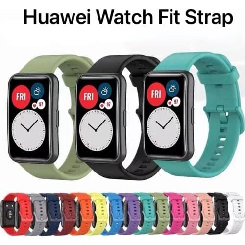 14 Styles Silicone strap for Huawei Watch Fit Original replacement strap with Watch protection case for Huawei Watch Fit band