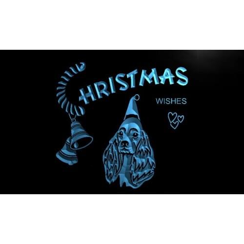 S162 Cocker Spaniel Christmas Gift Bell Light Sign