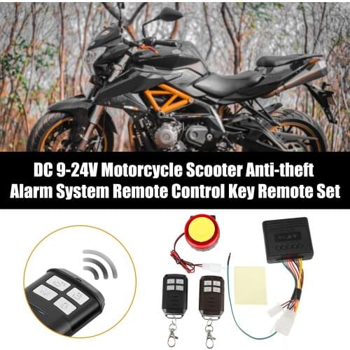 X Autohaux DC 9-24V Motorcycle Alarm Anti-theft Scooter Alarm System Remote Control Key Remote Set Engine 125dB Alarm Speaker