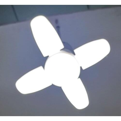 LED Garage Lights Foldable E27 Adjustable Deformable Ceiling Lighting 6500K for Warehouse Workshop Industrial Barn Lighting