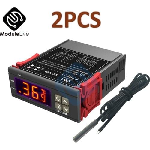 Stc 1000 PID Microcomputer Temperature Controller for Thermostat Incubator Thermoregulator Cooling Heating NTC Sensor DC 12V LED