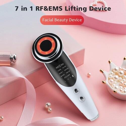 7 in 1 RF&EMS Micro Current Lifting Device Vibration LED Face Skin Rejuvenation Wrinkle RemoverFace Massage Facial Beauty Tools