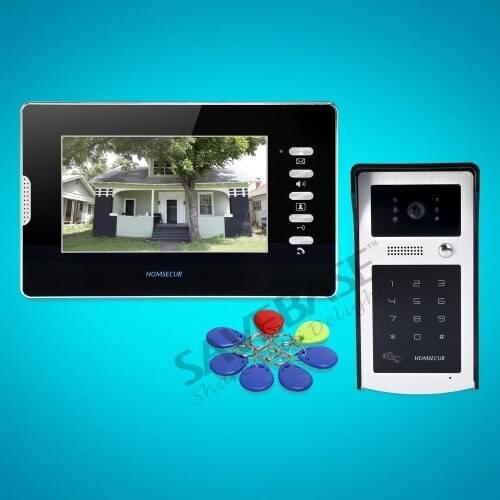 HOMSECUR 7" Wired Video Door Intercom System Electric Lock Supported for Home Security XC004-S+XM702-B