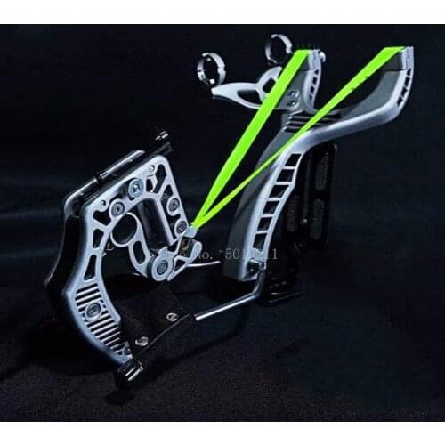 High-precision high-power laser aiming flat skin fast pressing outdoor aluminum alloy slingshot modified fish shooting bow
