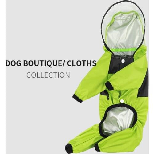 XS-4XL Pet Dog Raincoat All-season PU Waterproof Clothes Four-legged Small Big Dog Coat Pet Clothing Costume Supplies