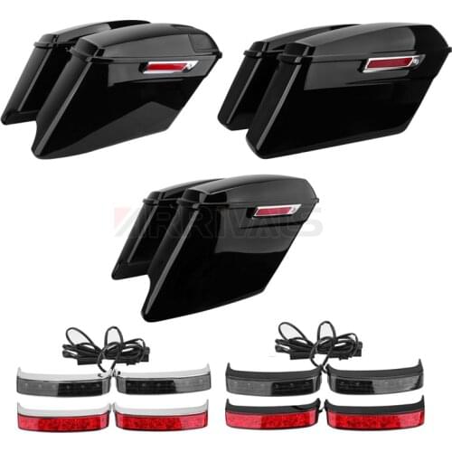 Motorcycle Vivid Hard Saddle Bags Trunk Brake Running Luggage Turn Signal Lights Brake Tail Light Fit For Harley Touring 14-20