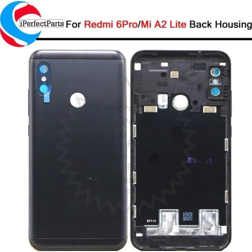 For Xiaomi Redmi 6 Pro/ Mi A2 Lite Battery Back Cover Rear Door Housing Replacement Spare Parts For xiaomi 6 pro back housing