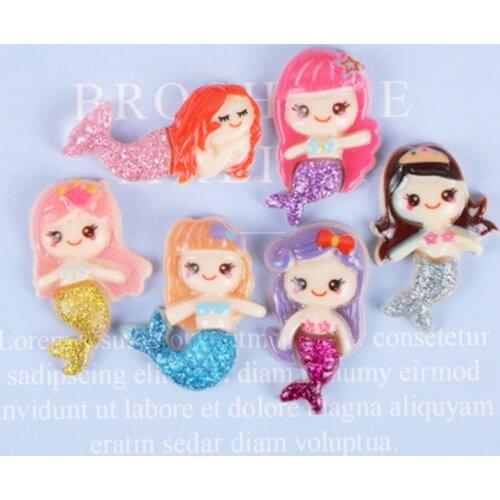 ZOCDOU 5 Pieces Glitter Mermaid Small Statue Little Figurine Crafts Figure Ornament Miniatures
