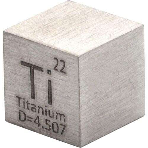 1Pcs 99.5% High Purity Titanium Ti Metal Carved Element Periodic Table 10x10x10mm Cube For Collection Class Teaching Supplies