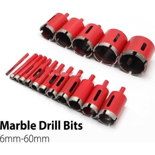 18pcs/lot 6mm-60mm Core Drill Bit for Marble Granite Stone Material Cement Sintering Diamond Bit