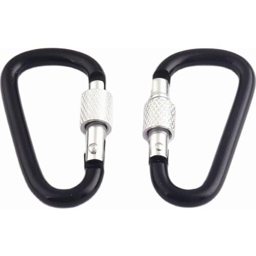 Aluminum Carabiner D Shape Spring Snap Keychain Clip Locking Buckle Hooks ClipsFor Outdoor Camping 4PCS