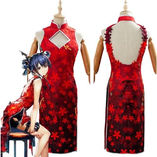 Arknights CHEN Cosplay New Year Cheongsam Outfit Costume Adult Female Girl Red Cheongsam Dress Halloween Carnival Suit