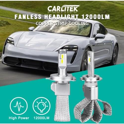 Carlitek 10000LM H7 LED Lens Auto H4 H1 Motocycle Car Headlight Bulbs Automobile Lights H11 H8 HB3 HB4 CSP Copper Belt 6000K 12V