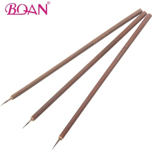 BQAN 100pcs/bag Weasel Hair Brush Bamboo Handle Nail Art Painting Drawing Brushes Nail Liner Painting Pen Brush Manicure Tool