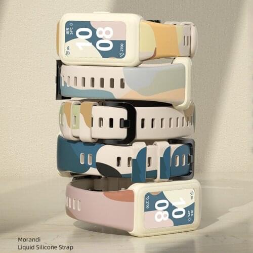 Morandi Color Strap for Huawei Band 6 Pro Silicone Strap Replacement Watchband Bracelet For Huawei Honor Band 6 Pro Watch Strap