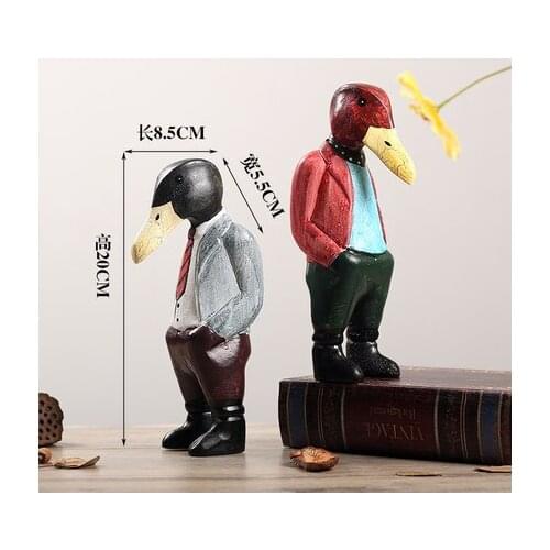 Home Creative Wooden Crafts Duck gentleman Decoration Pub Hotel shopwindow duck hunter tchotchkes soft furnishings Ornaments