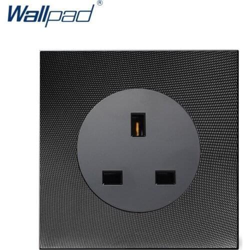 3 Pin 13A Socket Wallpad Luxury Aluminum Metal Panel Electric Wall Power Socket Electrical Outlets For Home